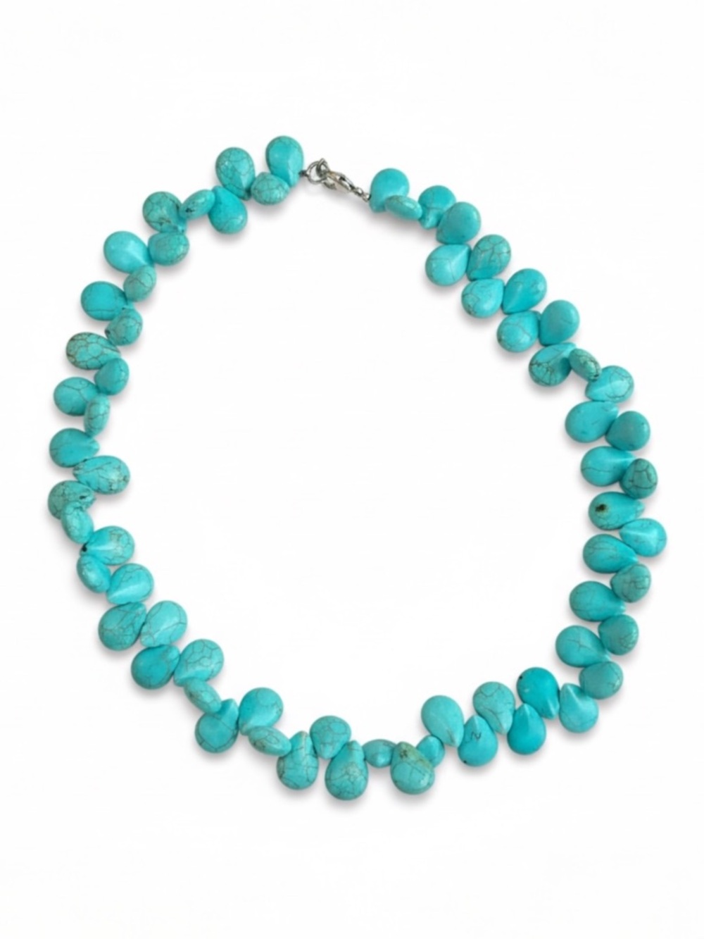 Turquoise Western Boho Teardrop Beaded Statement Necklace